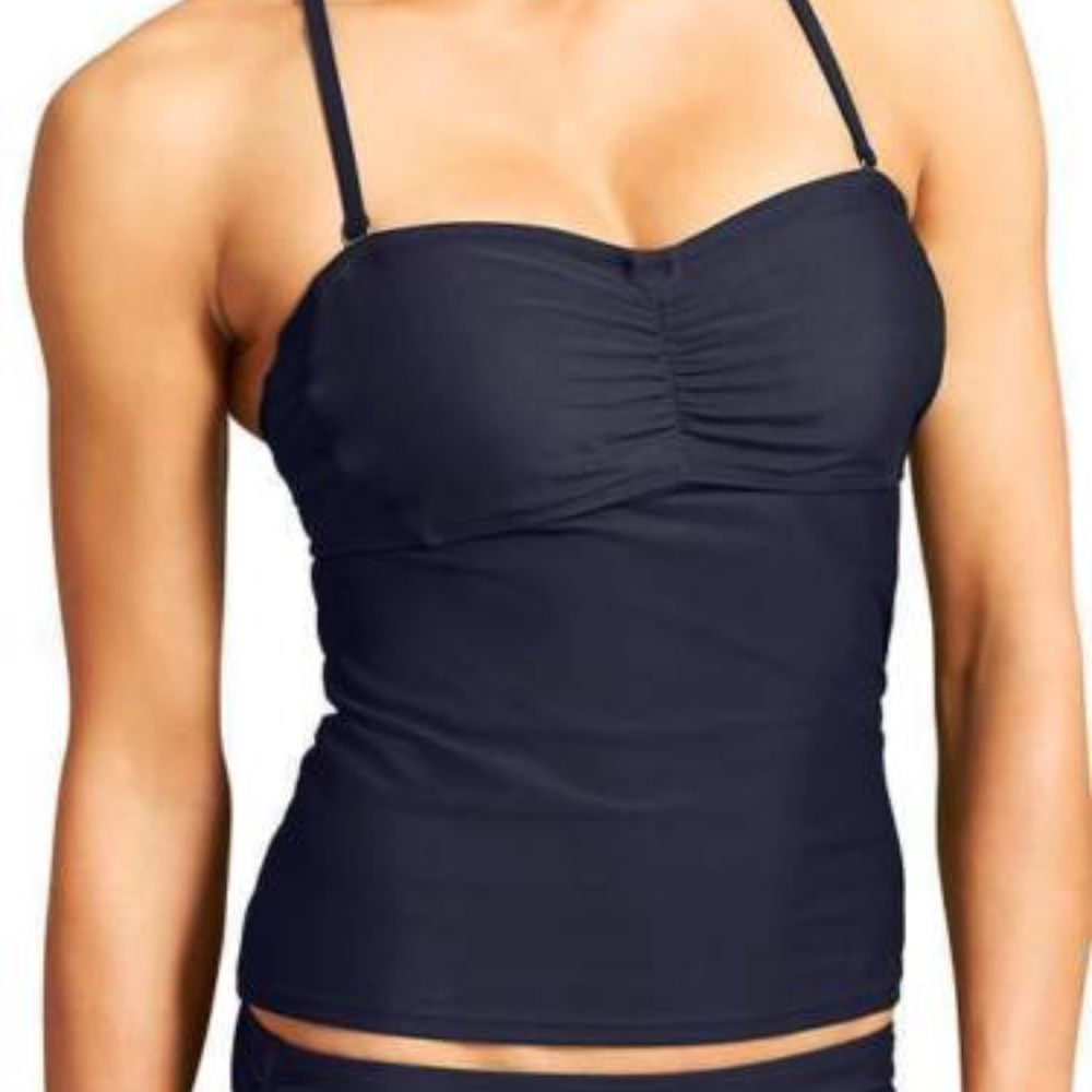 Athleta Bandeau Tankini Top Navy Size 36 B/C Tall